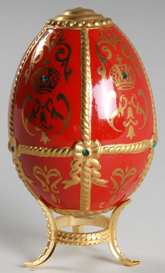 Faberge Imperial Jeweled Egg Collection Golden Crown-Red - No Box by Franklin Mint-1