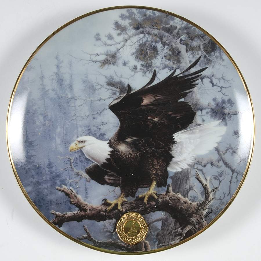 Alaska Chilkat Bald Eagle Preserve Poised For Glory - No Box by Franklin Mint-1