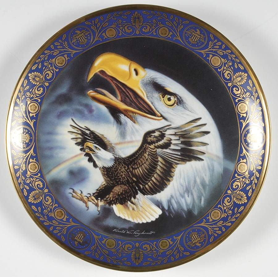 The Freedoms Foundation of Valley Forge Profile Of Freedom-Blue Border - No Box by Franklin Mint-1