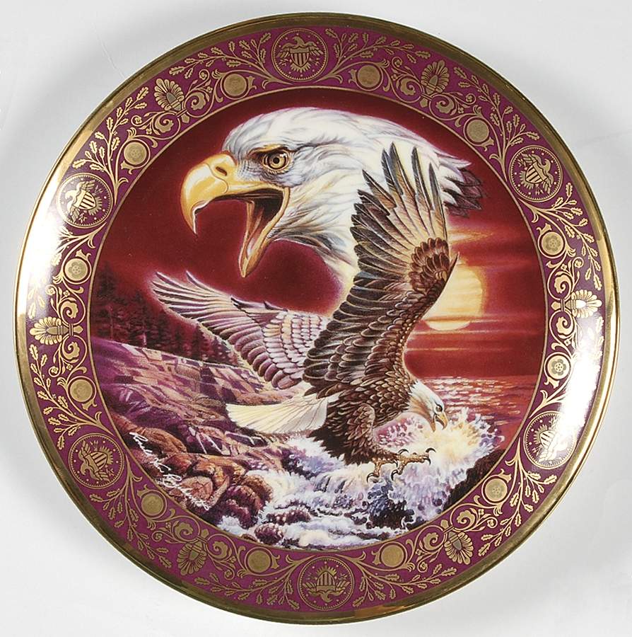 The Freedoms Foundation of Valley Forge Shores Of Freedom-Red Border - No Box by Franklin Mint-1