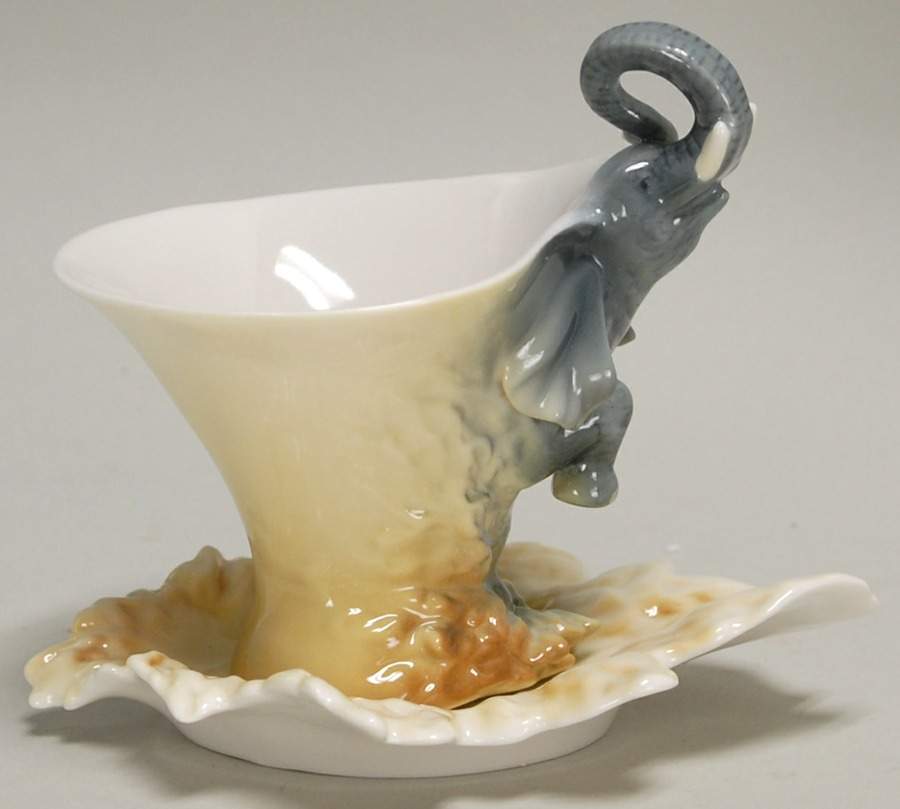 Jungle Beauties-Safari Elephant Cup & Saucer Set - Boxed by Franz Collection-1
