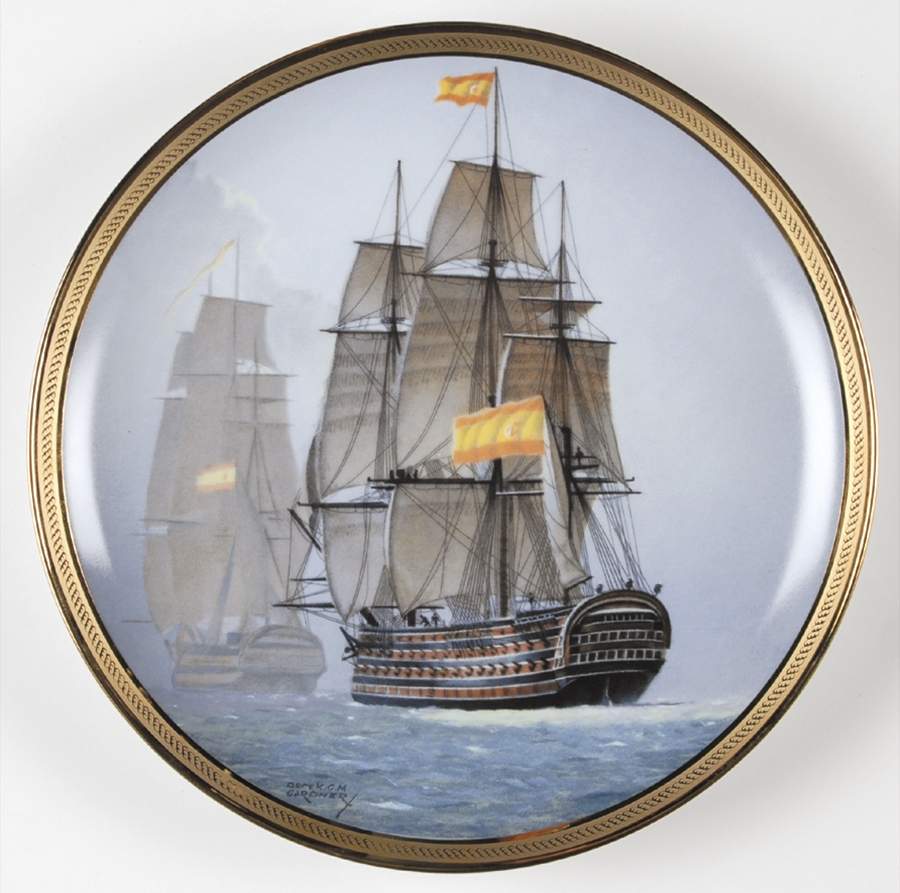 Great Ships of the Golden Age Of Sail Santissima Trinidad - No Box by Franklin Mint-1