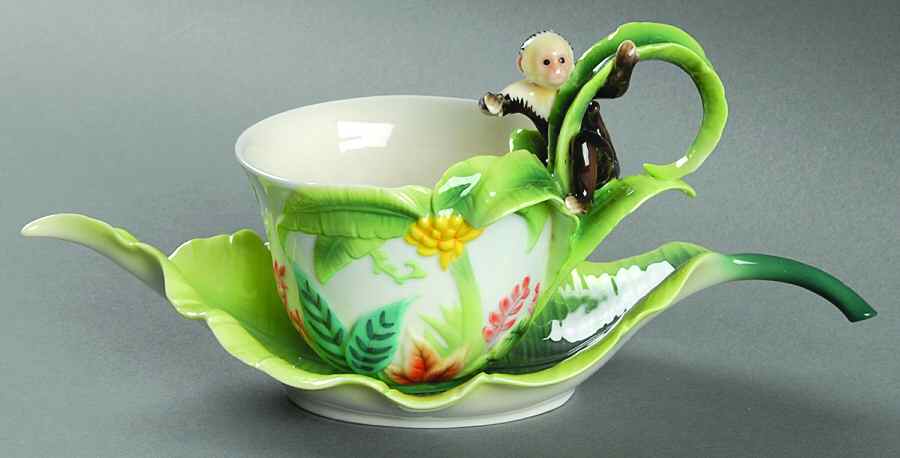 Monkey Mischief Cup & Saucer Set - With Box by Franz Collection-1