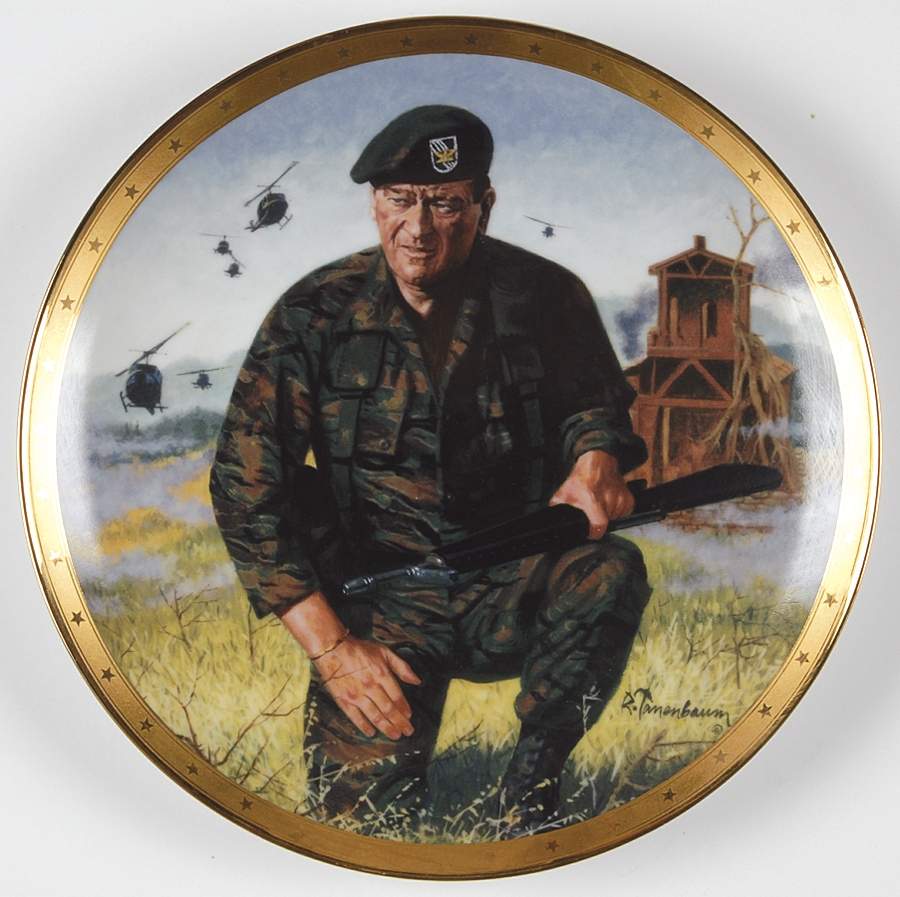 John Wayne 2 Legendary Green Beret - No Box by Franklin Mint-1
