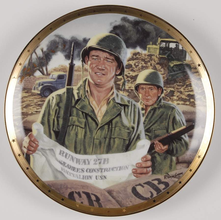 John Wayne 2 Bravery Under Fire - No Box by Franklin Mint-1