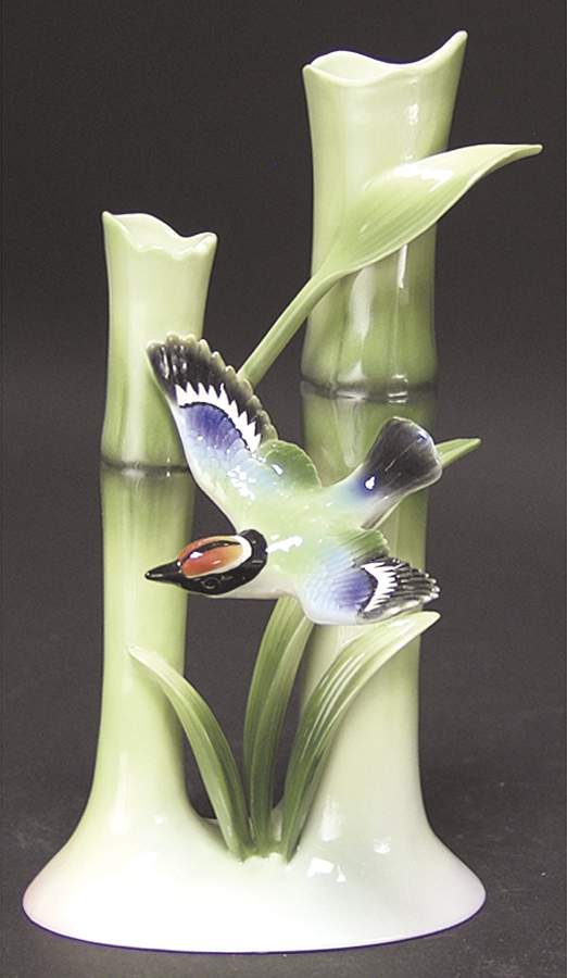 Bamboo & Songbird Collection Double Bud Vase - Boxed by Franz Collection-1