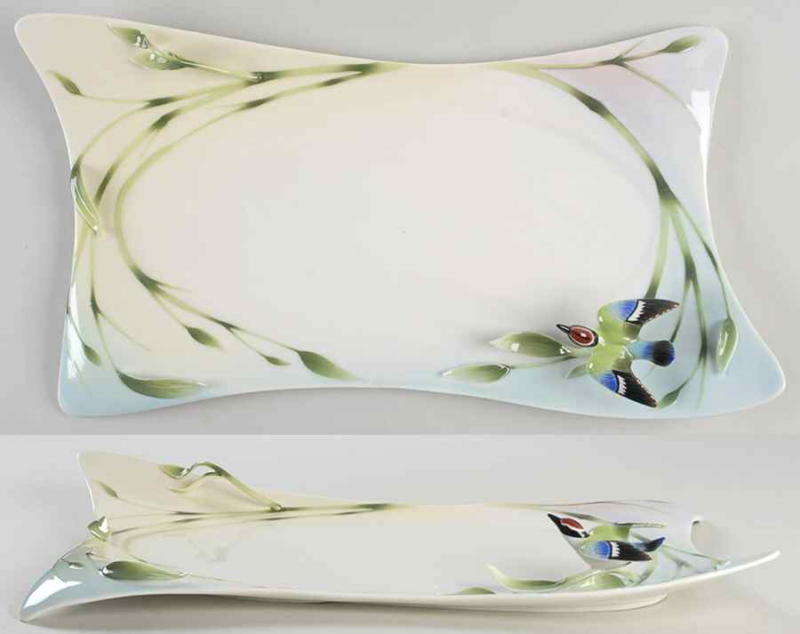 Bamboo & Songbird Collection Rectangular Tray - Boxed by Franz Collection-1