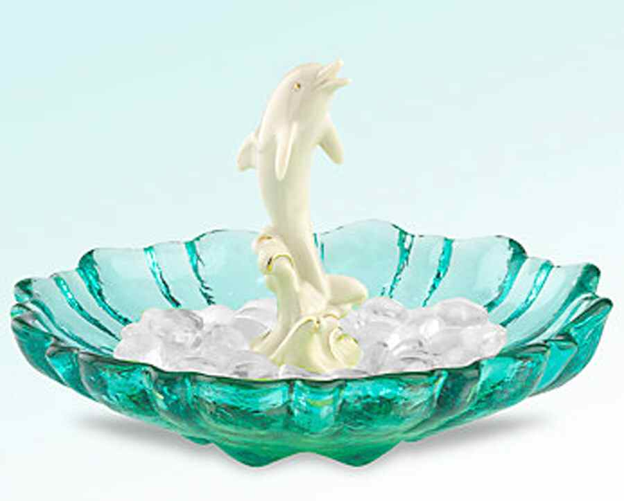Fenton-Lenox Exclusives Dancing Dolphin Bowl - Boxed by Fenton-1