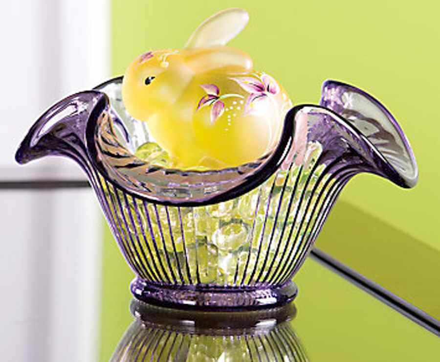 Fenton-Lenox Exclusives Buttercup Bunny With Purple Bowl - Boxed by Fenton-1