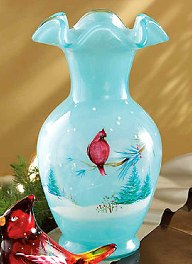 Fenton-Lenox Exclusives Cardinal Vase - Boxed by Fenton-1