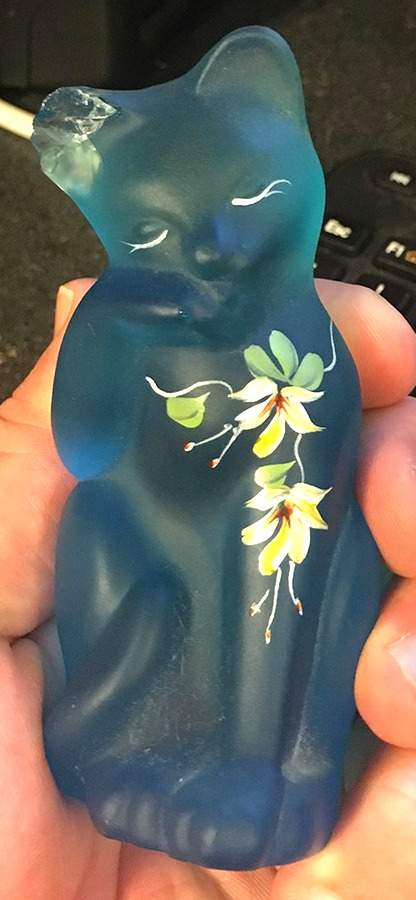 Fenton-Lenox Exclusives Celeste The Little Blue Cat - No Box by Fenton-1