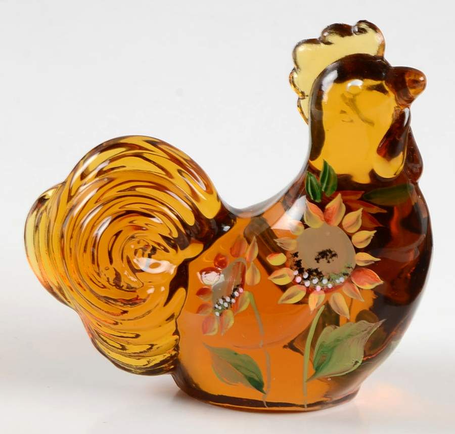 Fenton-Lenox Exclusives Sunny The Little Amber Rooster - Boxed by Fenton-1