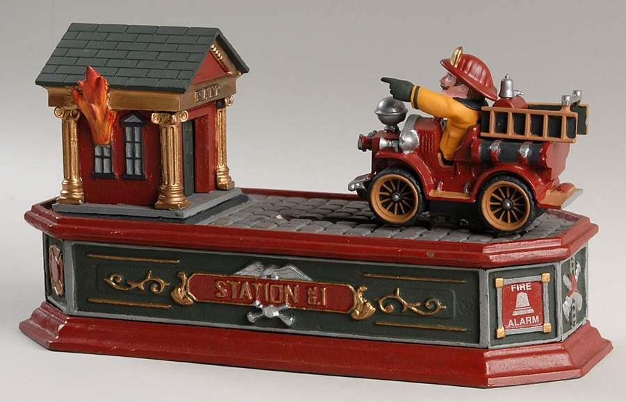 Franklin Mint Giftware Fireman Hall-Mechanical Bank - No Box by Franklin Mint-1