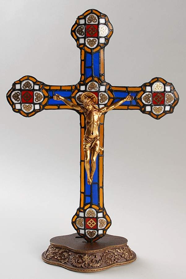 Franklin Mint Giftware Final Hour-Stained Glass Crucifix - No Box by Franklin Mint-1