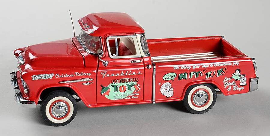 Precision Models-Christmas Trucks 1955 Chevrolet Truck-Franklin's Toys - Boxed by Franklin Mint-1