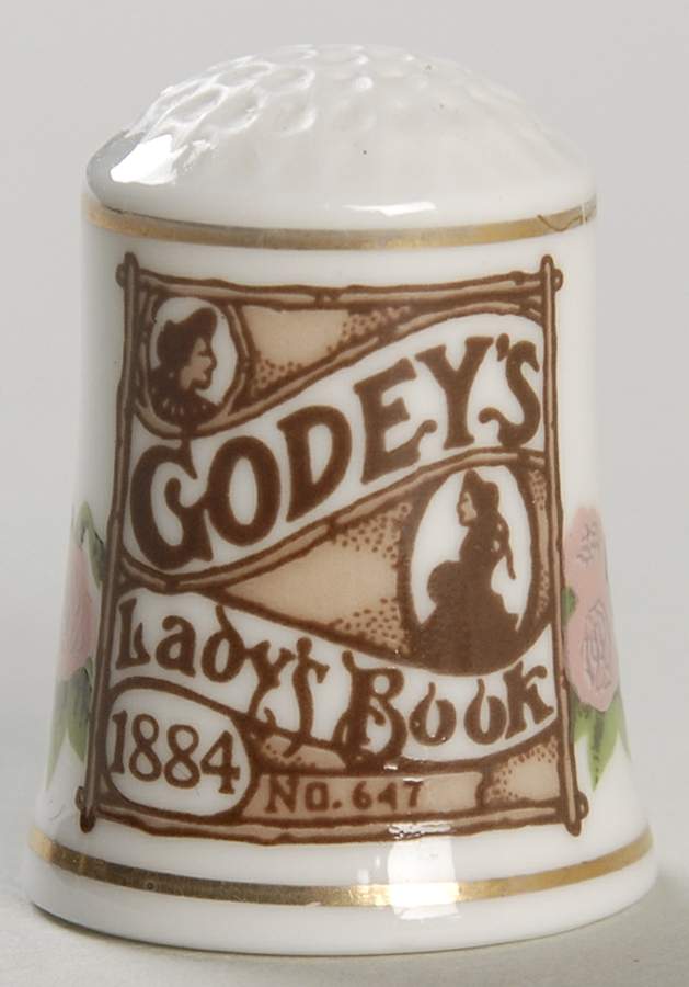 Magazine Cover Thimble Collection Godey's Lady Book - No Box by Franklin Mint-1