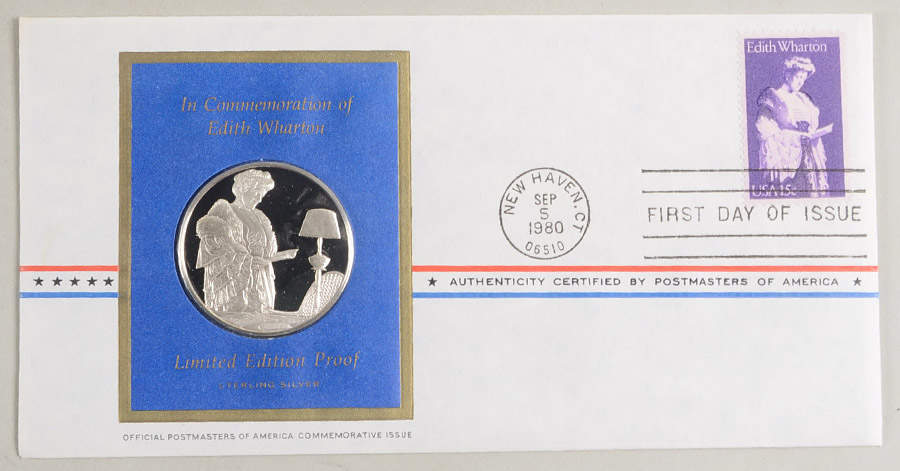 Postmasters of America Edith Wharton - No Box by Franklin Mint-1
