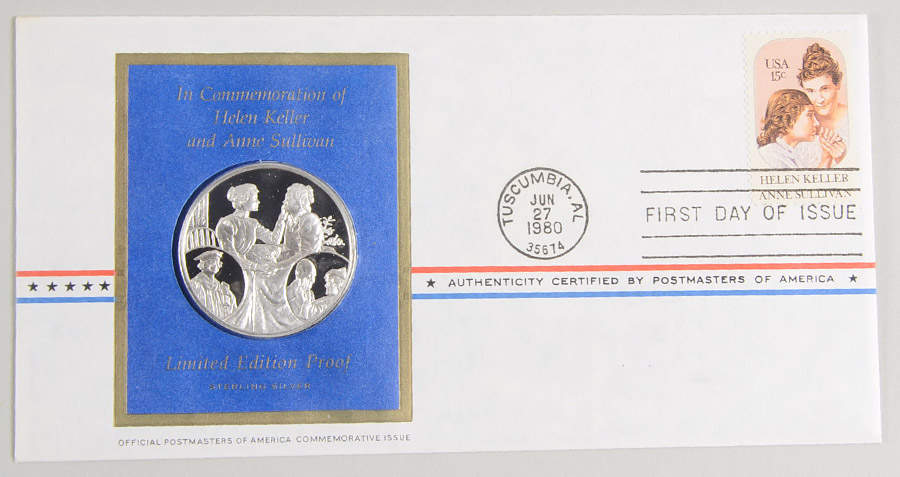 Postmasters of America Helen Keller And Anne Sullivan - No Box by Franklin Mint-1