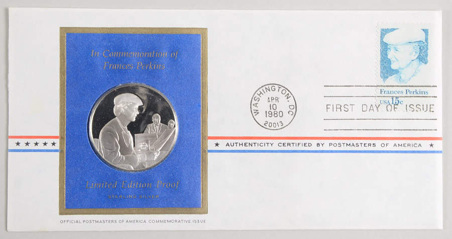 Postmasters of America Frances Perkins - No Box by Franklin Mint-1