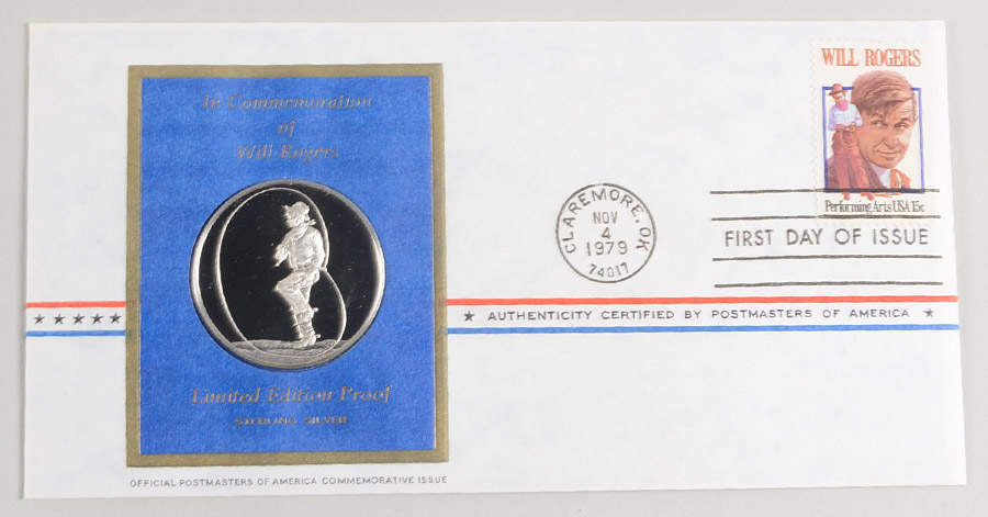 Postmasters of America Will Rogers  - No Box by Franklin Mint-1