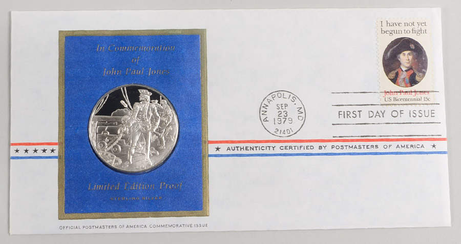 Postmasters of America John Paul Jones Naval Victory - No Box by Franklin Mint-1