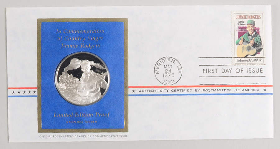 Postmasters of America Jimmie Rodgers,The Father Of Country Mus - No Box by Franklin Mint-1