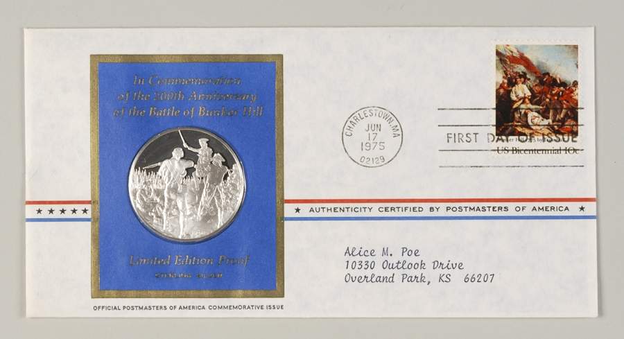 Postmasters of America Battle Of Bunker Hill, 200th Anniversary - No Box by Franklin Mint-1