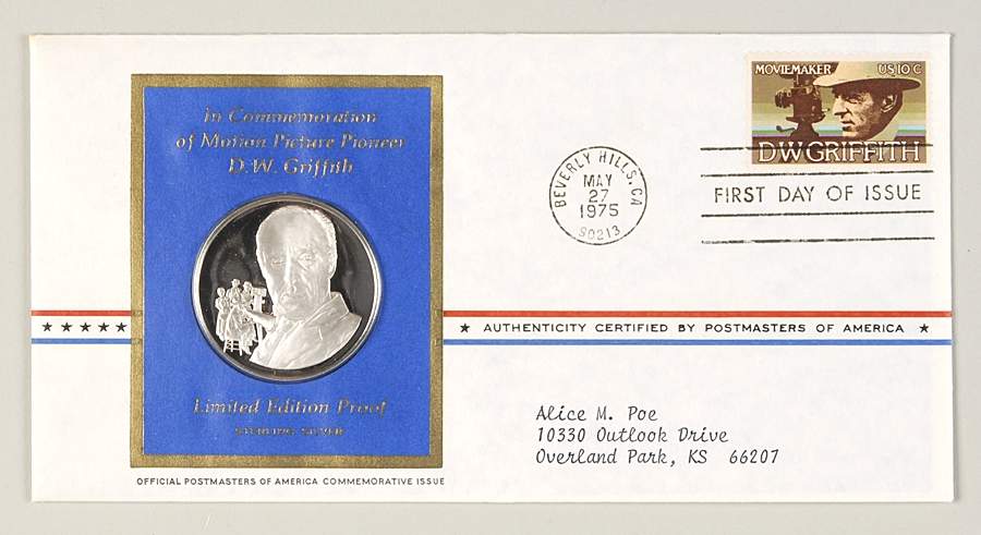 Postmasters of America Motion Picture Pioneer, Dw. Griffith - No Box by Franklin Mint-1