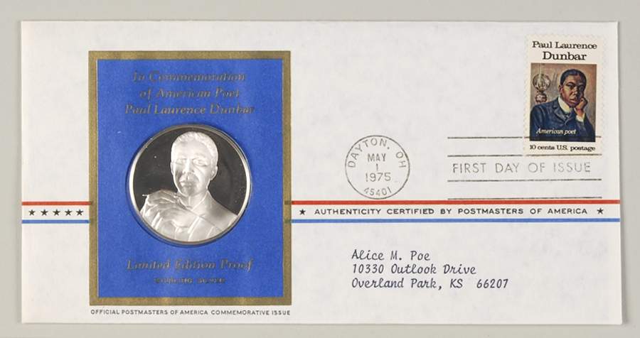 Postmasters of America American Poet, Paul Laurence Dunbar - No Box by Franklin Mint-1