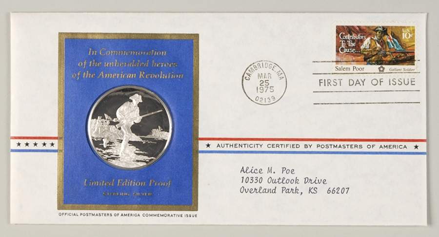 Postmasters of America Contr's To The Cause, Salem Poor - No Box by Franklin Mint-1