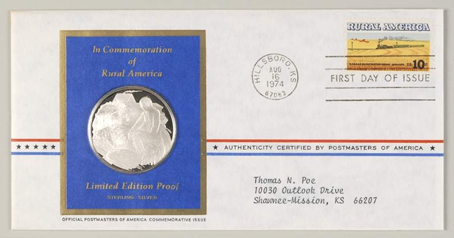 Postmasters of America Rural America, Kansas Wheat - No Box by Franklin Mint-1