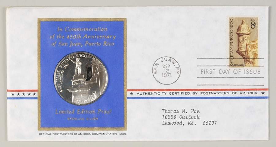 Postmasters of America 450th Anniversary Of San Juan, Puerto Ri - No Box by Franklin Mint-1