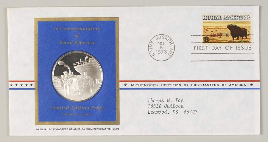 Postmasters of America Rural America, Angus Cattle - No Box by Franklin Mint-1