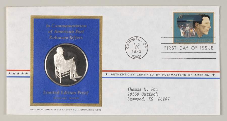 Postmasters of America American Poet, Robinson Jeffers - No Box by Franklin Mint-1