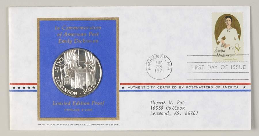 Postmasters of America American Poet, Emily Dickinson - No Box by Franklin Mint-1