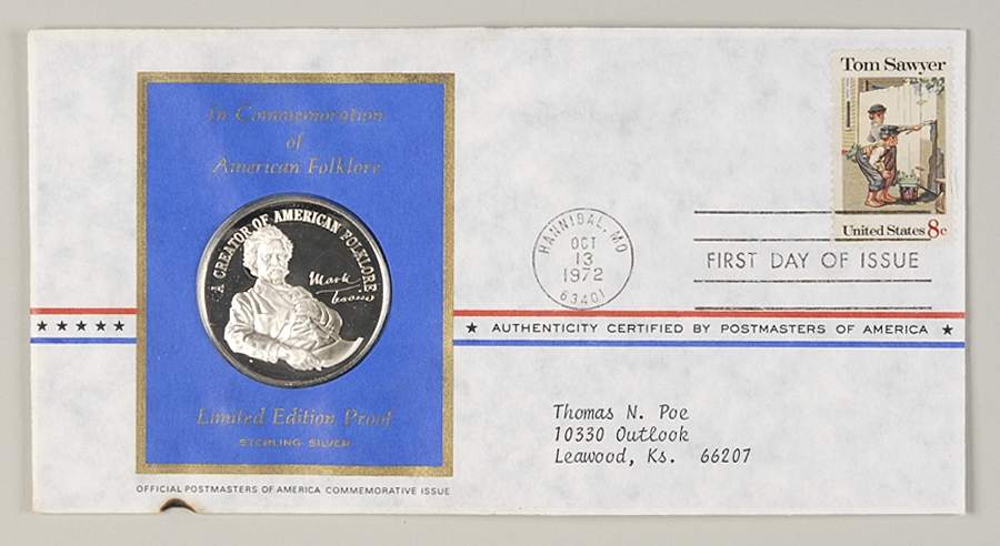 Postmasters of America Mark Twain-Folklorist - No Box by Franklin Mint-1