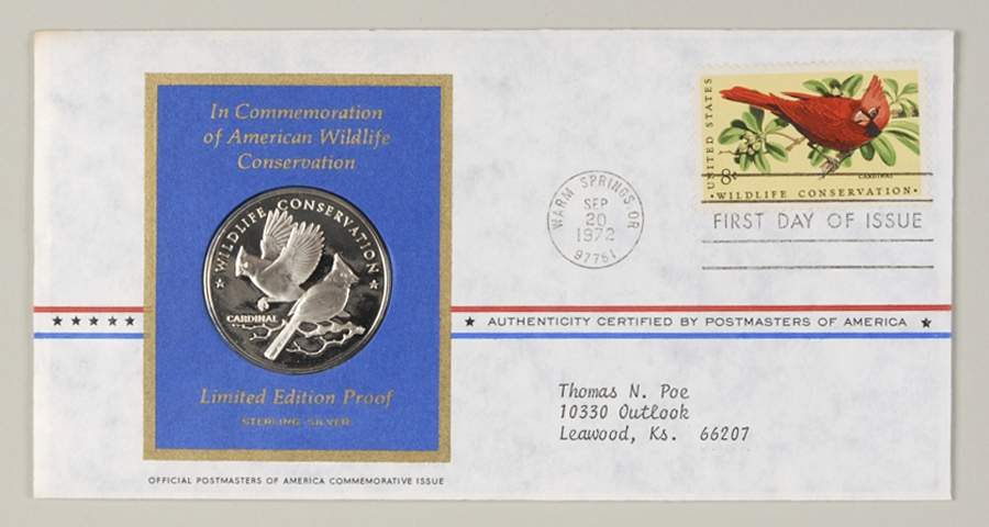 Postmasters of America Wildlife Conserv- The Cardinal - No Box by Franklin Mint-1