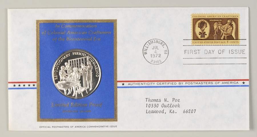 Postmasters of America Colonial American  Wigmaking - No Box by Franklin Mint-1