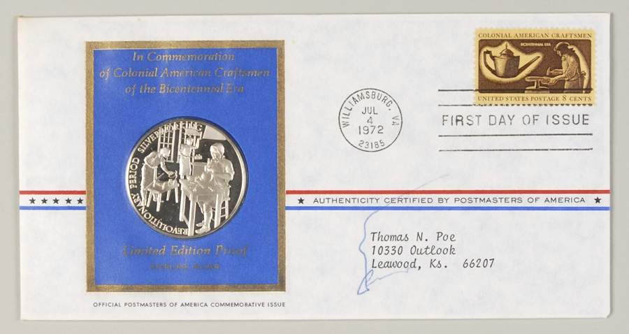 Postmasters of America Colonial American Silverworking - No Box by Franklin Mint-1