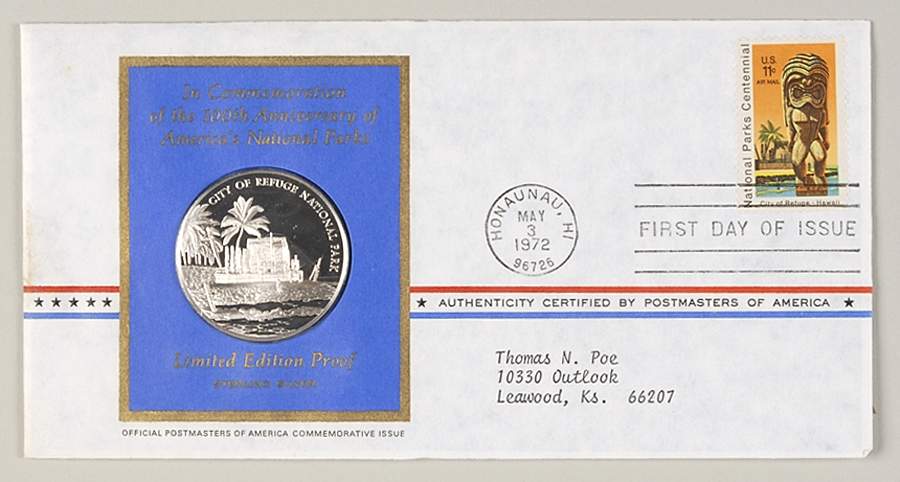 Postmasters of America City Of Refuge National Park - No Box by Franklin Mint-1