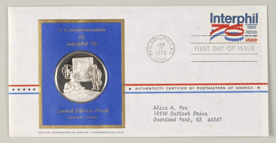 Postmasters of America Interphil '76 - No Box by Franklin Mint-1