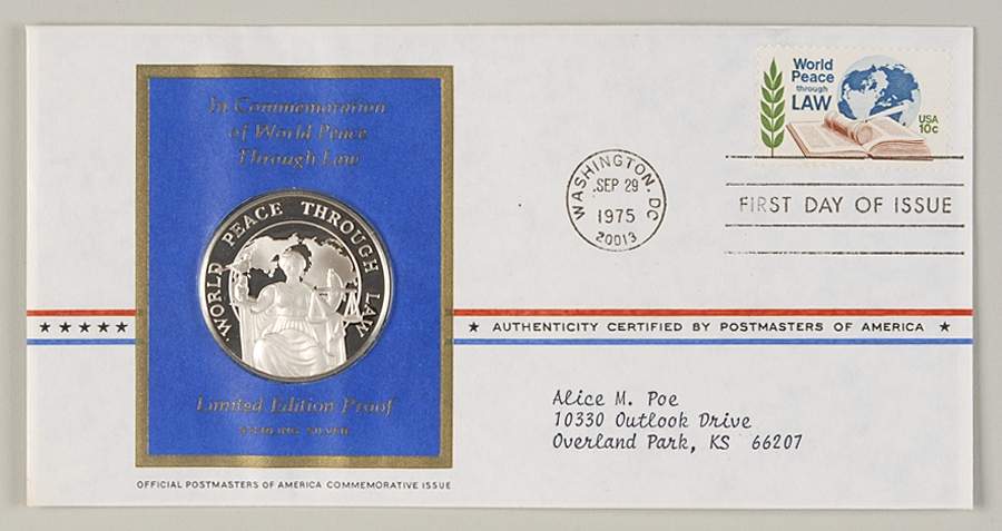 Postmasters of America World Peace Through Law - No Box by Franklin Mint-1
