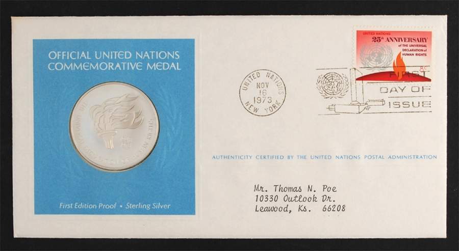 United Nations 25th Universal Declaration Of Human  - No Box by Franklin Mint-1