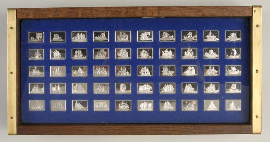 Great Sailing Ships of History Ingots Set Of 50 With Display Box - No Box by Franklin Mint-1