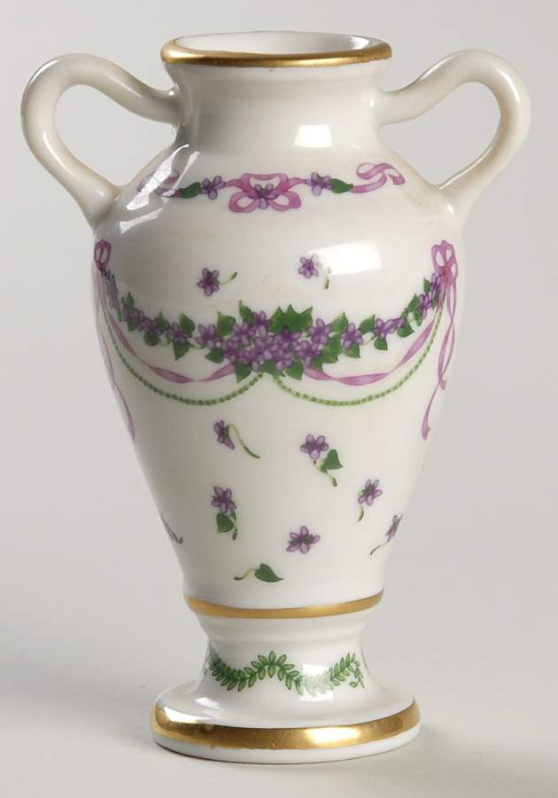 Flowers of the Victorian Year Mini Vase March Violet - No Box by Franklin Mint-1