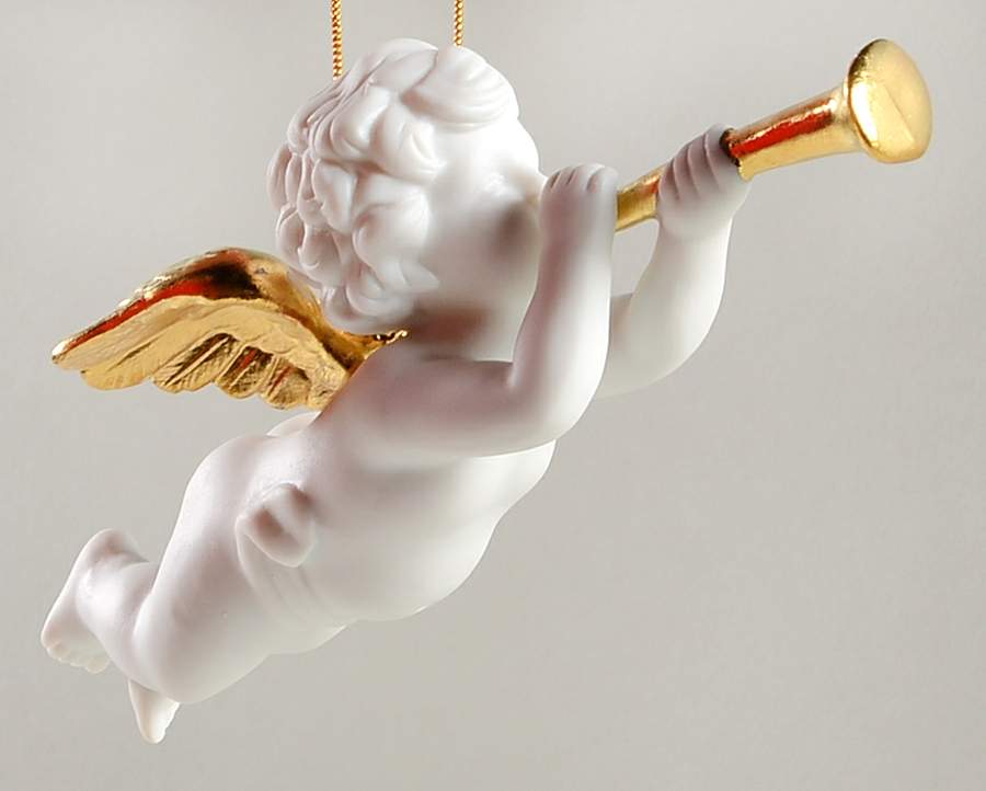 Heralding Angels Angel With Trumpet - No Box by Franklin Mint-1