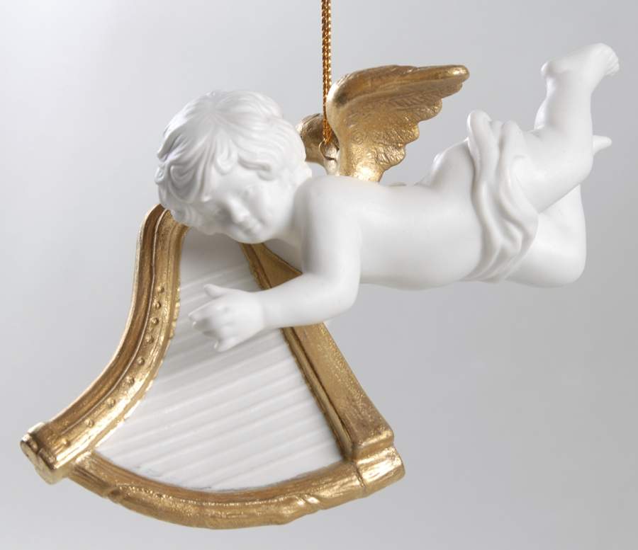 Heralding Angels Angel With Harp - No Box by Franklin Mint-1