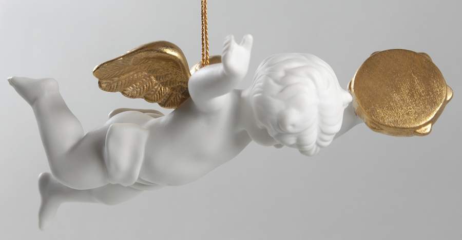 Heralding Angels Angel With Tamborine - No Box by Franklin Mint-1