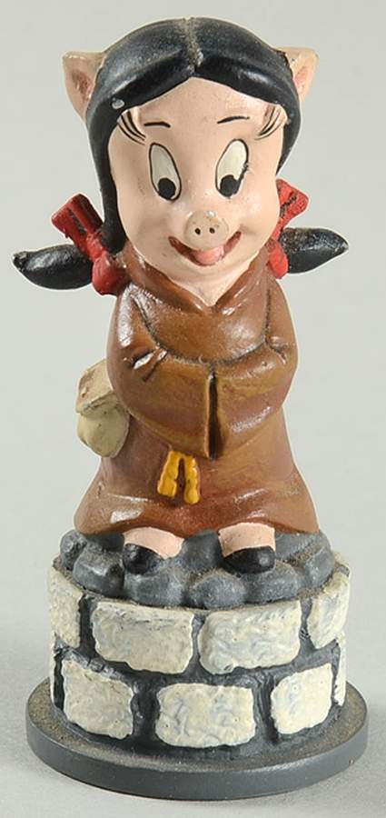 Looney Tunes Petunia Pig-Bishop - Bishop2-White Chess Piece by Franklin Mint-1