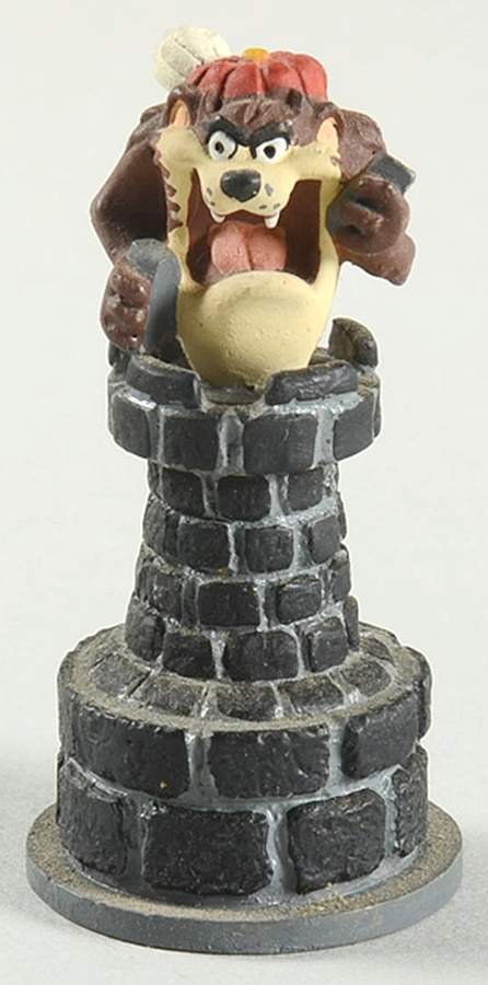 Looney Tunes Tasmanian Devil-Rook - Rook 1-Black Chess Piece by Franklin Mint-1